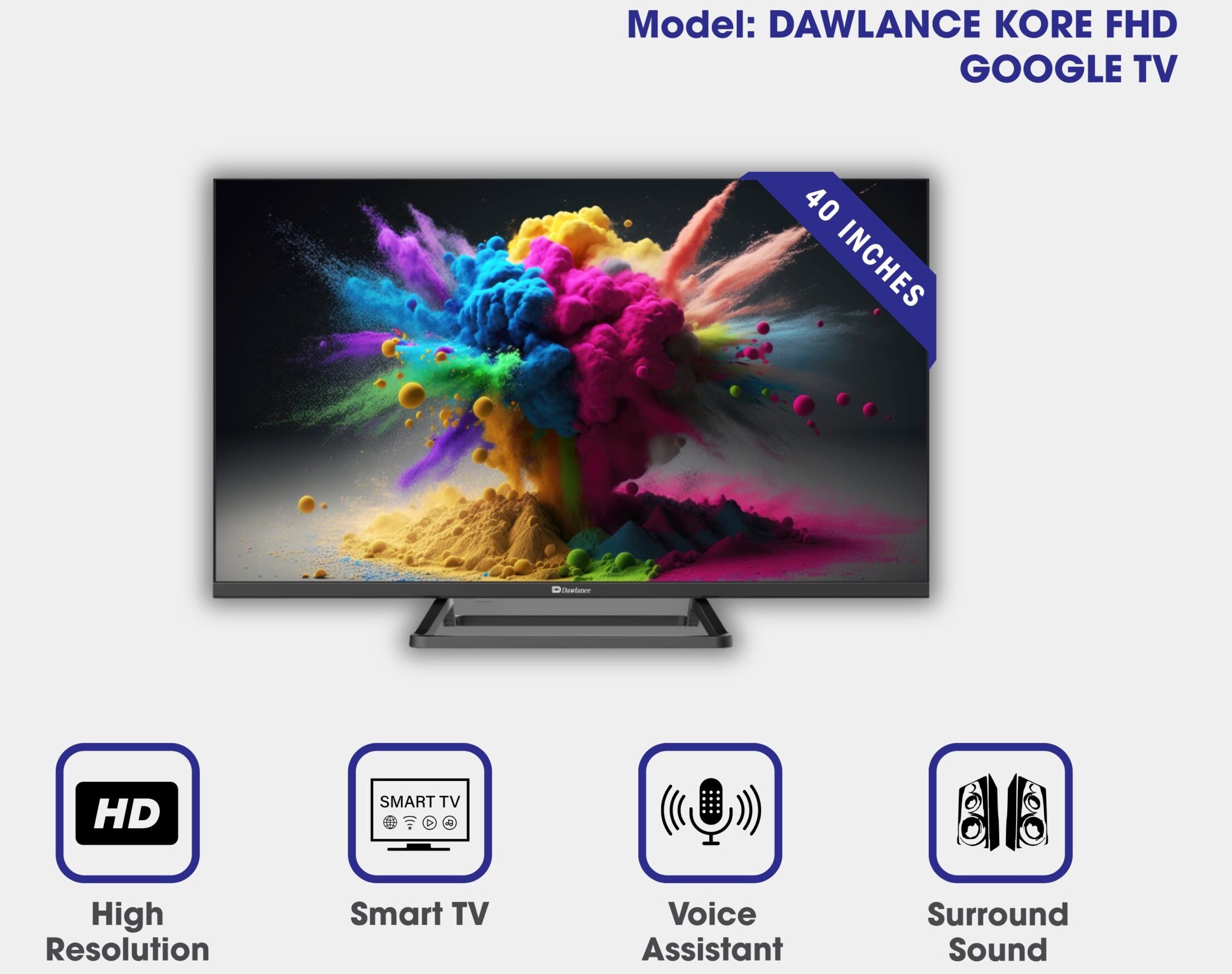 DAWLANCE-KORE-FHD-GOOGLE-TV-scaled-1 Dawlance 40 Inch 2K FHD Google LED TV (Kore Series) - Image 1