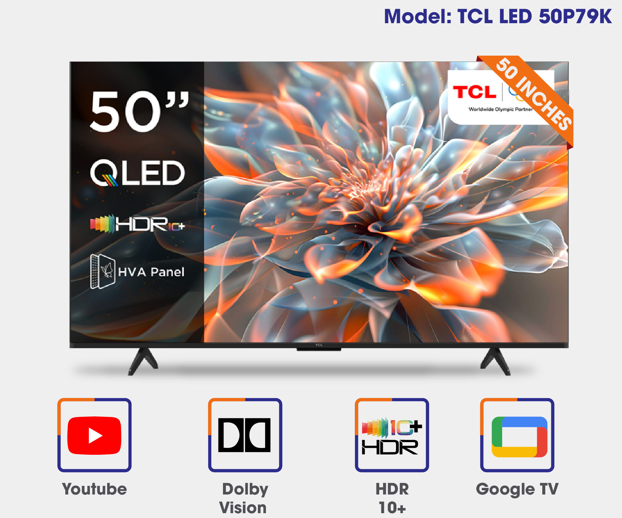 New-06182025-11 TCL 50 Inch QLED 4K Smart TV 50P79K - Image 1