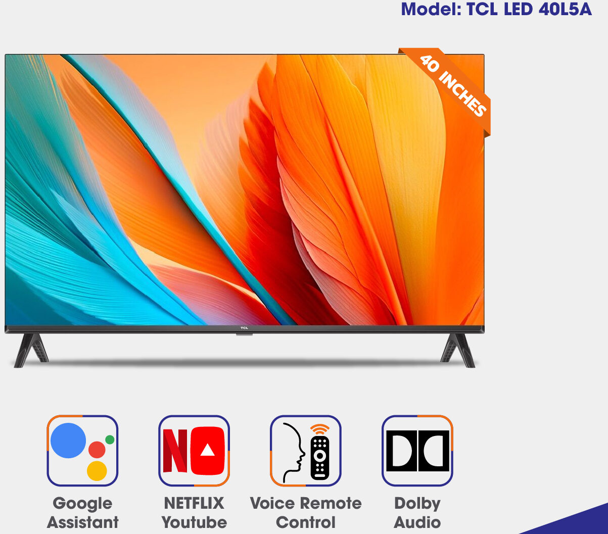 TCL-LED-40L5A TCL 40 Inch 40L5A Smart Android FHD Google LED TV - Image 1