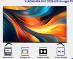 Xiaomi 43A FHD 2026 LED Google TV – Bezel-less -DTS Sound